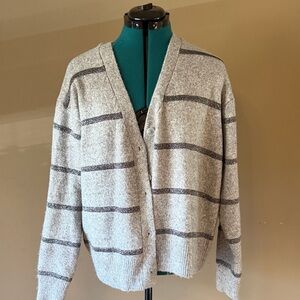 Time and Tru Gray Striped Cardigan